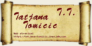 Tatjana Tomičić vizit kartica